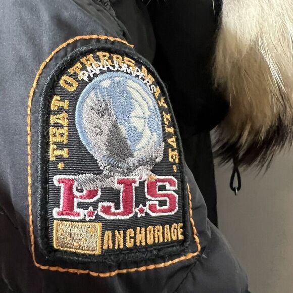 Parajumpers Womens‎ Down Filled Parka Jacket Size Small Hooded Black Full Zip - Picture 6 of 16